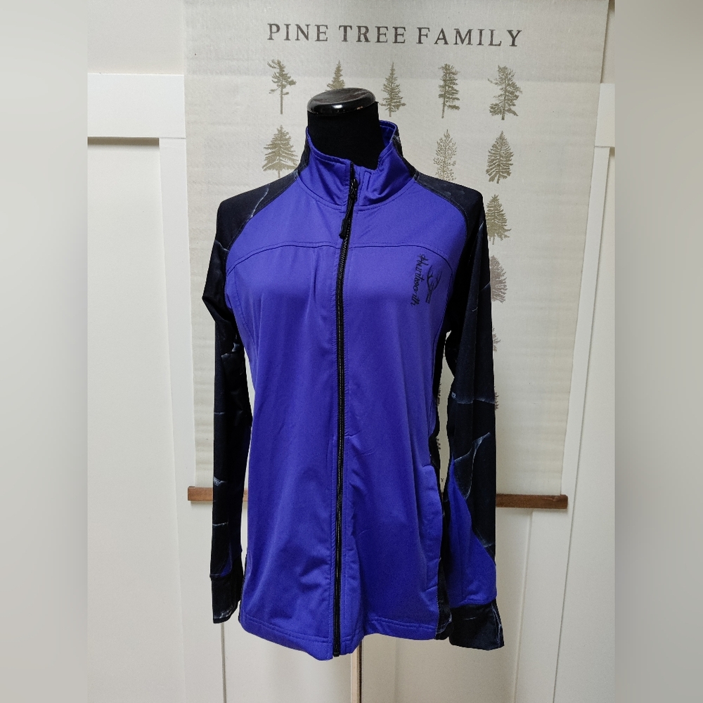 Huntworth Purple & Camo Zip Top - XL